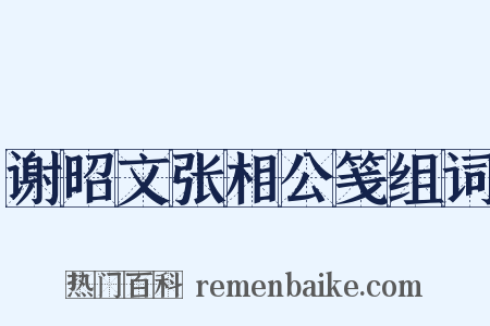 谢昭文张相公笺组词是什么意思的图片